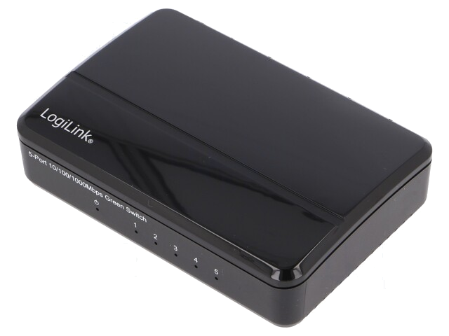 Switch Gigabit Ethernet; zwart; DC,WAN: RJ45-aansluiting x5 Switch Gigabit Ethernet; zwart; DC,WAN: RJ45-aansluiting x5